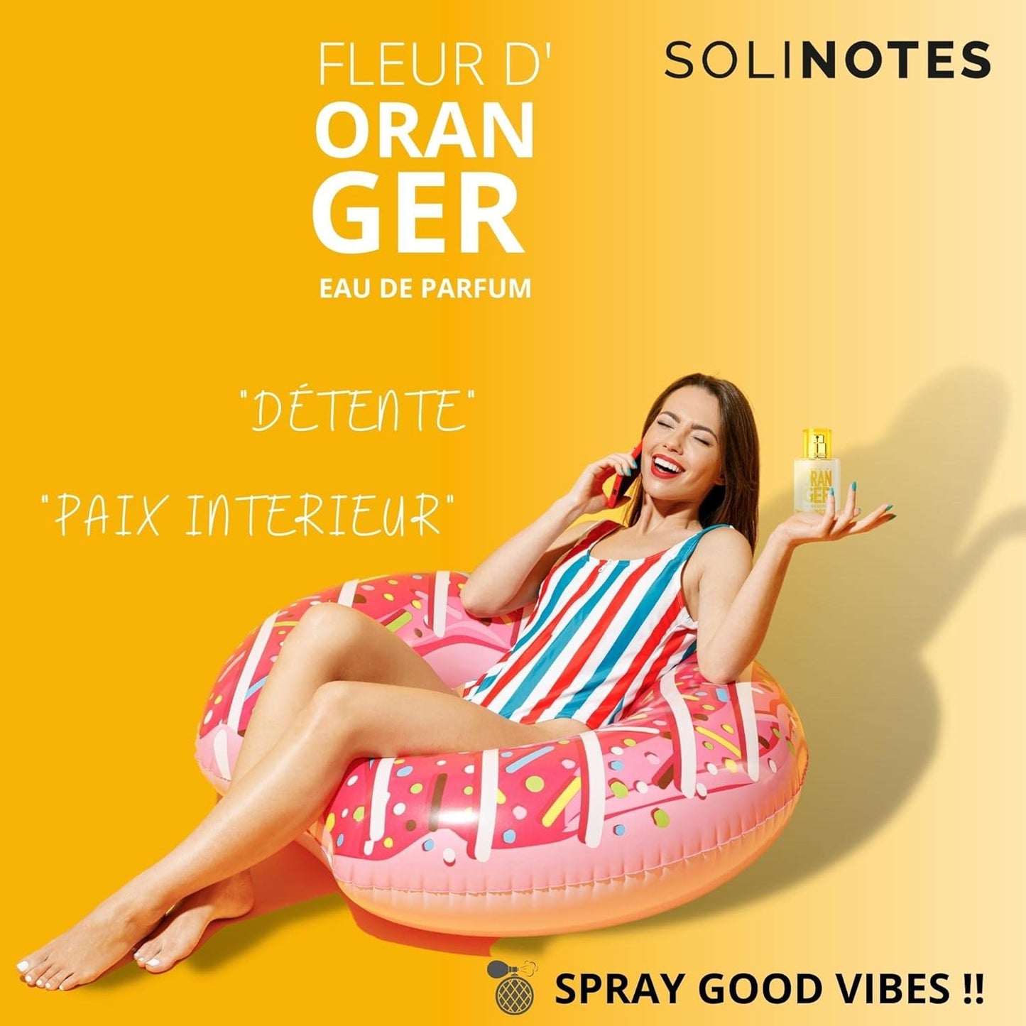 Solinotes Orange Blossom Perfume for Women & Men, 1.7 Fl Oz/ 50 ML Eau De Parfum, Delicate Floral and Soothing Scent with Premium Ingredients - Clean Perfume, Cruelty Free, Vegan, Made in France