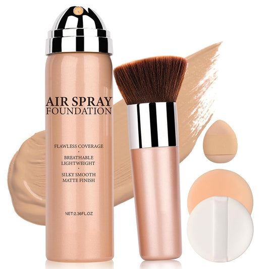 Airbrush Foundation Makeup Spray Full Coverage Foundation for Mature Skin,Long-lasting Airbrush Flawless Setting Spray,Waterproof Foundation for Smooth Radiant Skin (06 Light Medium)