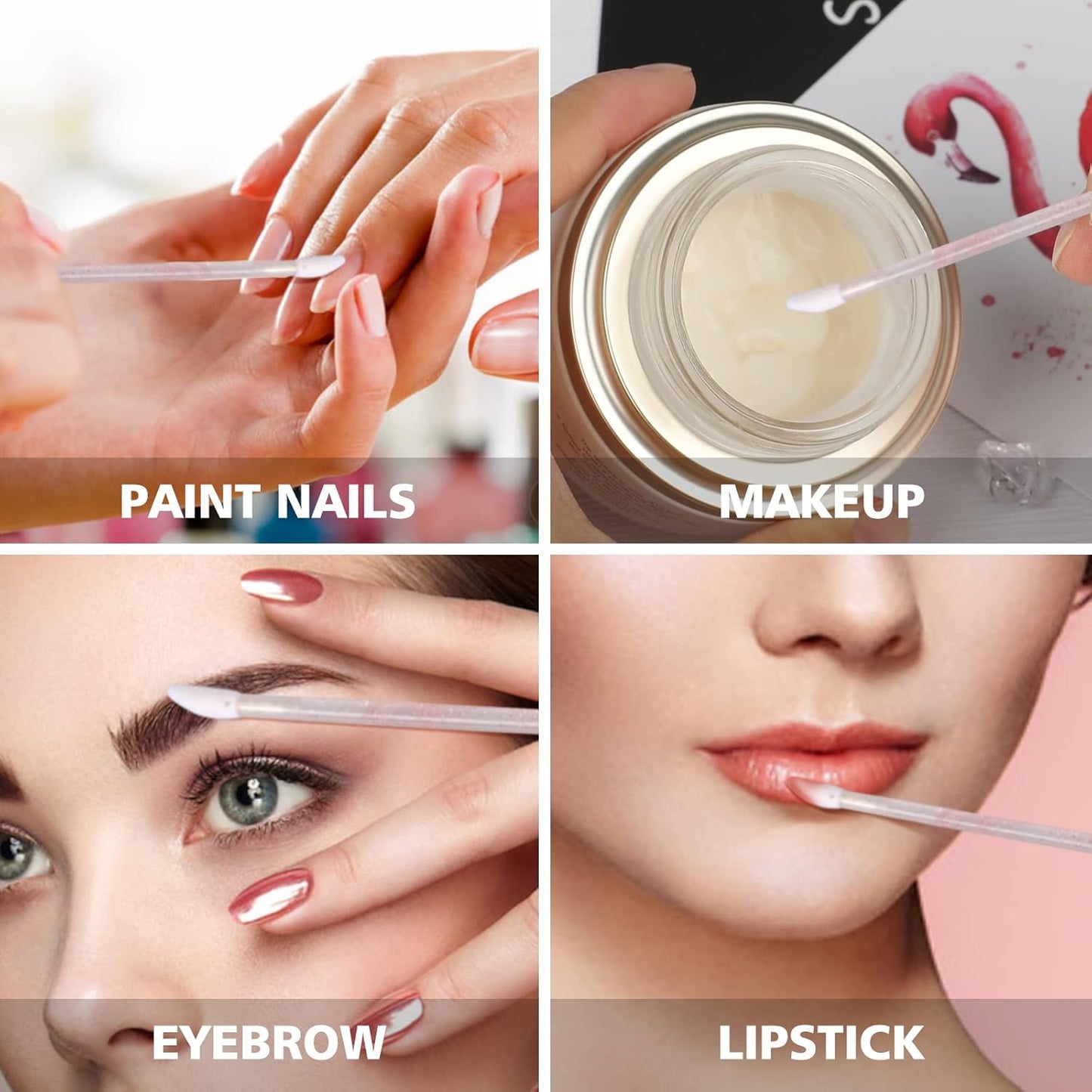 100PCS Glitter Crystal Lip Brush, Disposable Lip Brushes Lip Gloss Applicators Lipstick Gloss Wands Applicator Perfect Makeup Tool Kits (Black)