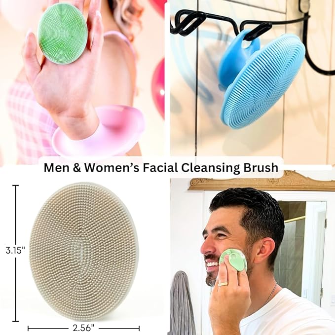 Skincare Essentials Bundle - Silicone Spa Accessories - Beauty Set for Teen Girls (Blush Pink LiquiBands and Face Buffer)