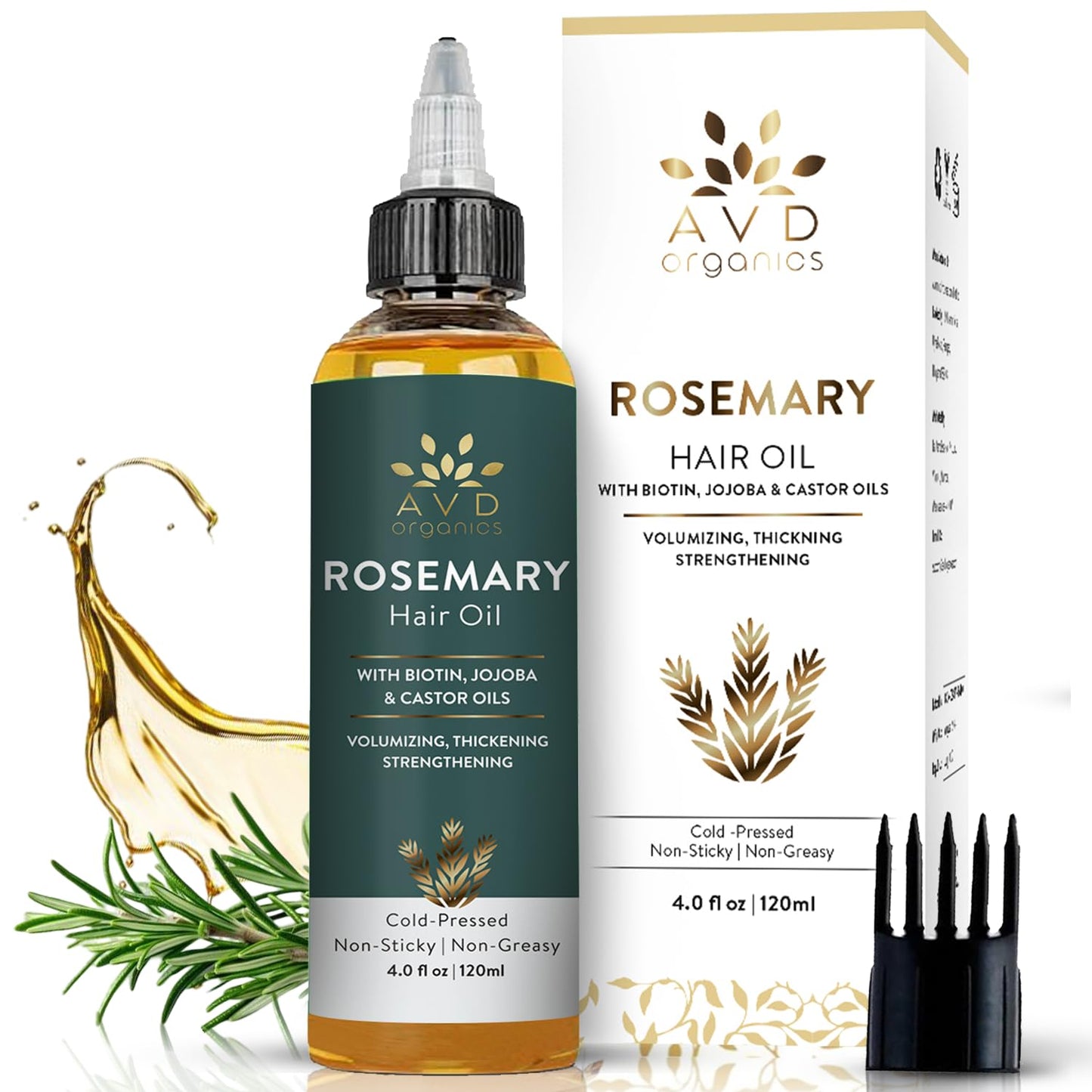 Pure Rosemary Oil for Hair Growth (4.05 fl oz) Infused with Biotin Jojoba & castor Oil | Hair strengthening Treatment | Nourishing & Volumizing– Strengthening, | Non-GMO verified