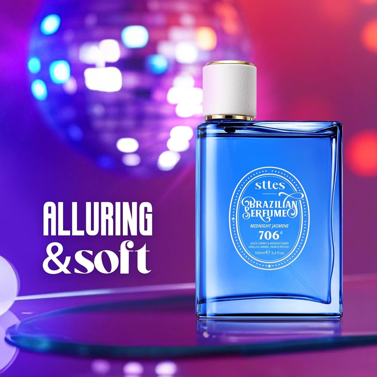 Sttes Perfume 706# (MIDNIGHT JASMINE) – Eau De Parfum 100ml (3.4 fl oz) – Black Currant, Jasmine, Vanilla