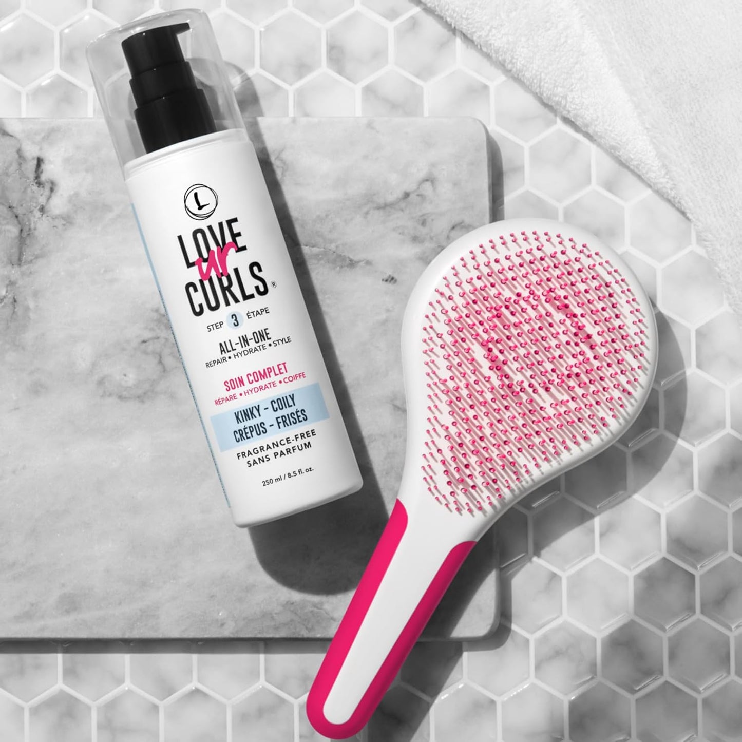 Love Ur Curls Fragrance Free All in One Curl Cream Styler for Kinky Coily Textured Hair, Repair, Define, Hydrate & Style with Shea Butter, 250mL