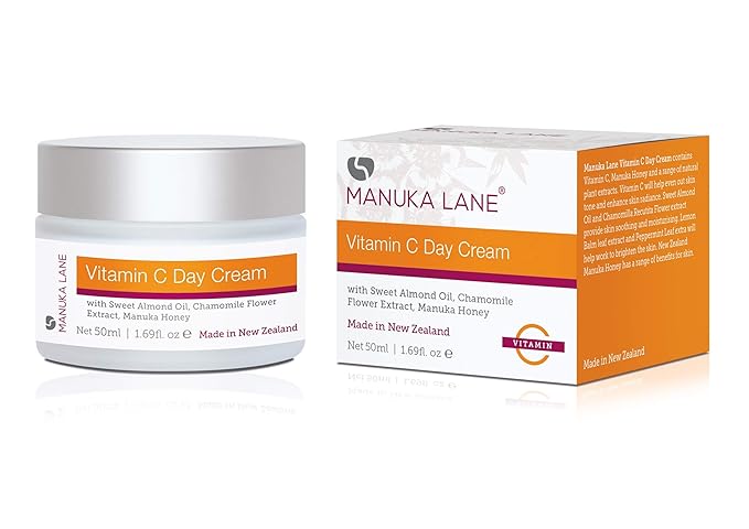 Vitamin C Day Cream for Face and Neck with Chamomile Flower Extract, Manuka Honey & Sweet Almond Oil | Plant Based Formula | Carefully formulated to keep your skin young and healthy!