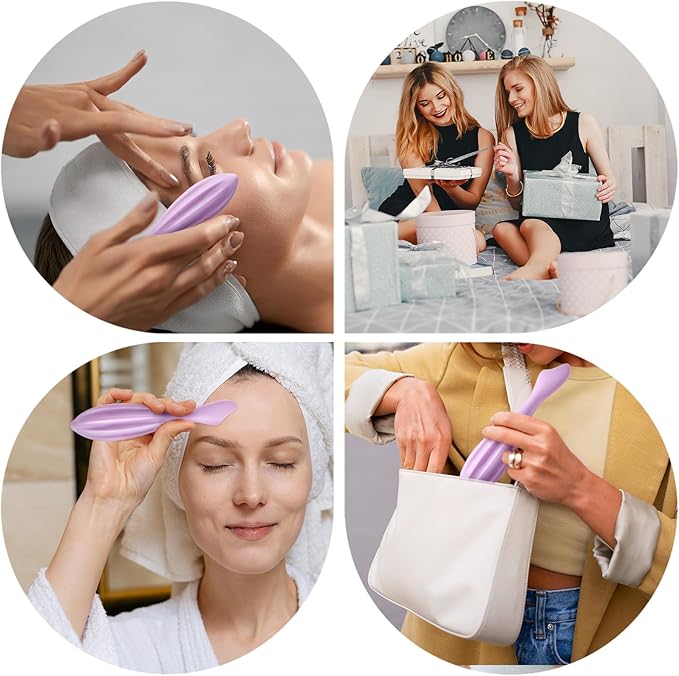 Facial Massage Roller, Silicone Face Massager Tool, Body & Face Care Tools Face Massage Stick for Women to Reduce Puffiness and Improve Wrinkles Face Sculpting Tool