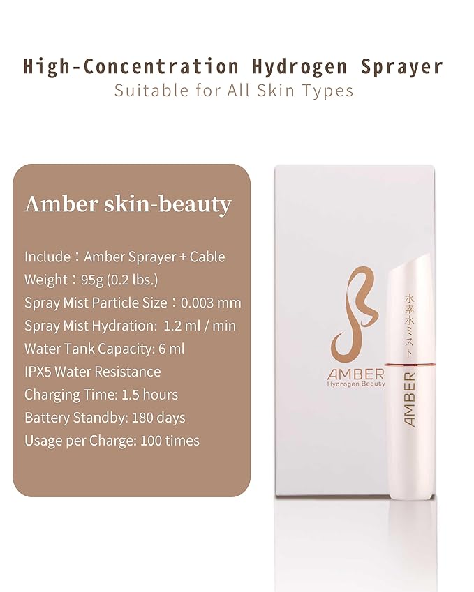 Hydrogen Rich Water Facial Sprayer Nano Mister Portable Face Deep Moisturizing | SPE PEM Technology for Face Hydrating Antioxidant Skin Care Daily Makeup 1400 ppb- Upgraded