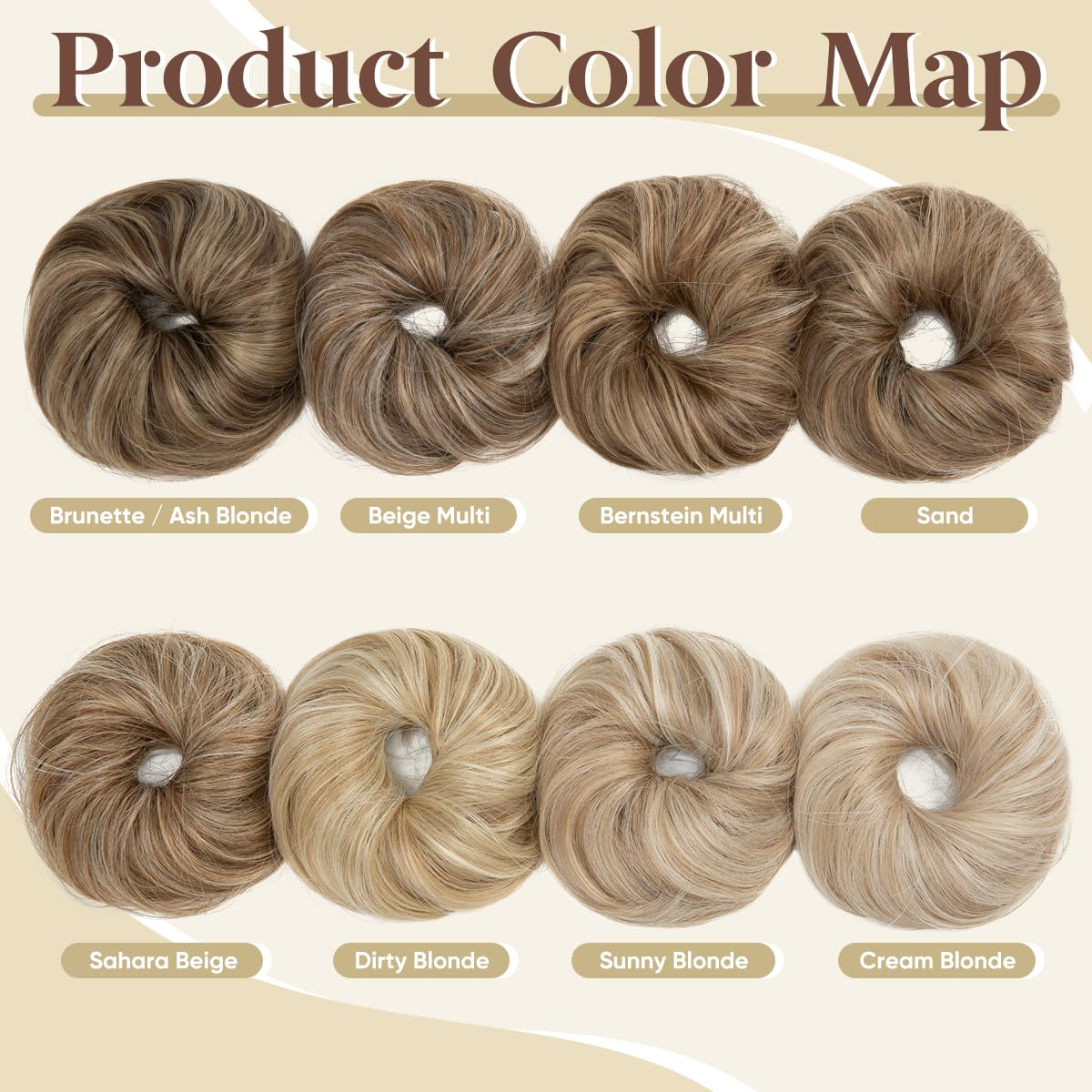 CJL HAIR 2PCs Small Cute Messy Bun Hair Piece for Thin Hair Women Mini Synthetic Curly Bun Scrunchies Updo Hairpieces Sunny Blonde