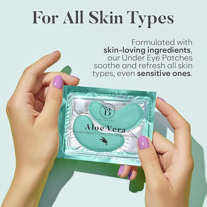 Aloe Vera Under Eye Patches (30 PAIRS), For Puffy Eyes and Dark Circles, Under Eye Mask with Hyaluronic Acid & Hydrolyzed Collagen, Deeply Hydrating Formula, Patch Yeux