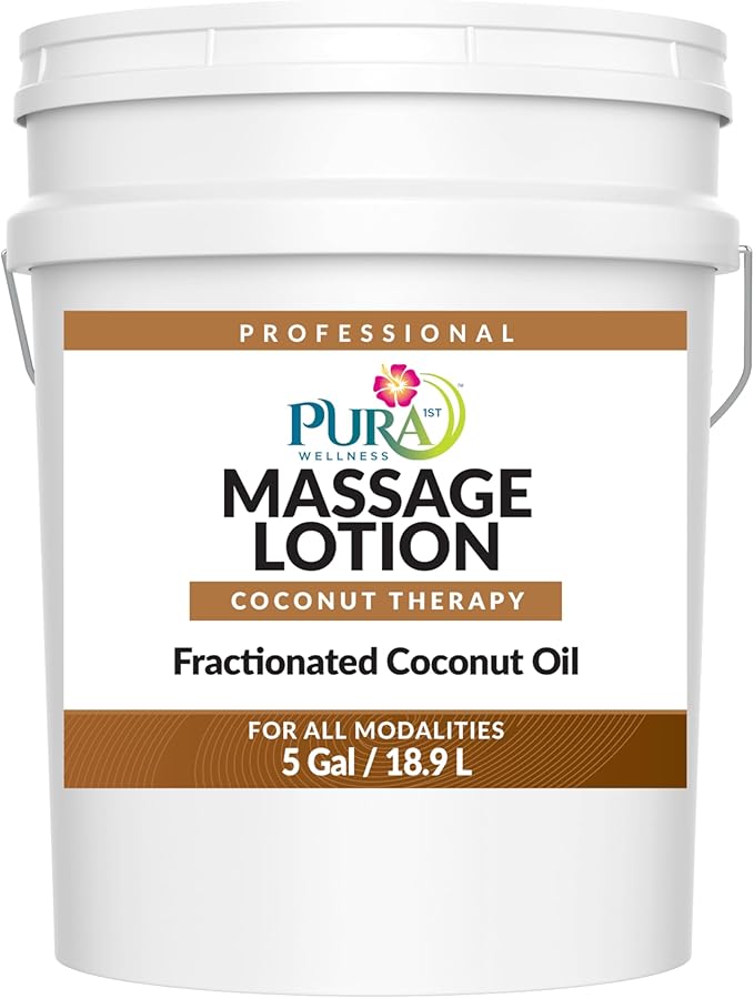 Coconut Therapy 5 Gallon Massage Lotion, Professional Deep Tissue, Natural Ingredients, Wellness Vitamin, Hydrating, Unscented for Physical Recovery, Muscle Relief, Non-Greasy