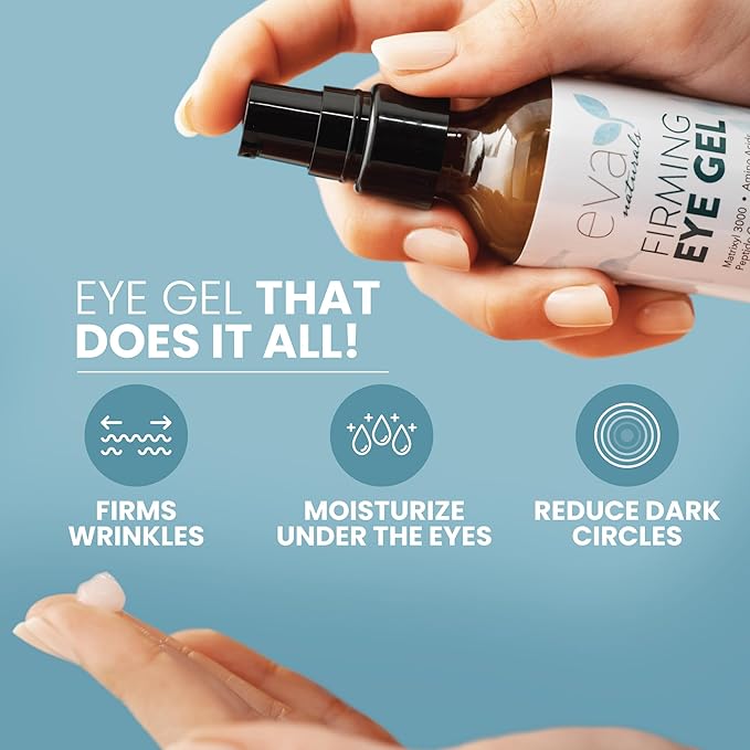 Anti-Aging Eye Gel - Luxurious Hydrating Under Eye Cream For Dark Circles and Puffiness, Bags, Crows Feet, Wrinkles - With Hyaluronic Acid & Skin-Firming Peptides Serum (2 oz.)