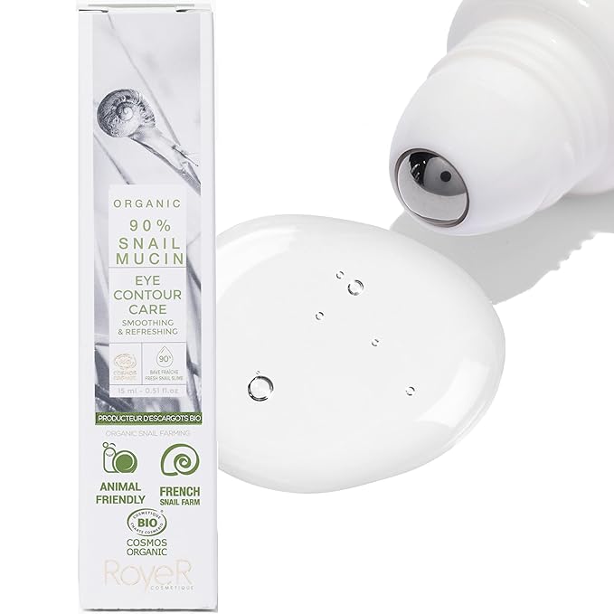 100% Pure Snail Mucin Eye Cream, Certified Organic & Cruelty Free, Made In France. Natural Luxury Eye Cream, .50 oz.
