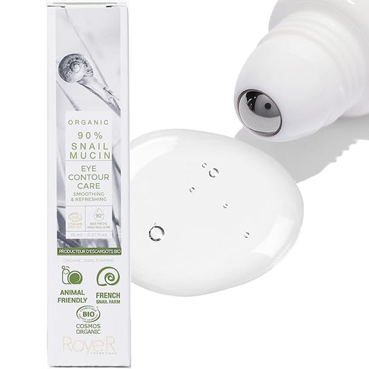 100% Pure Snail Mucin Eye Cream, Certified Organic & Cruelty Free, Made In France. Natural Luxury Eye Cream, .50 oz.
