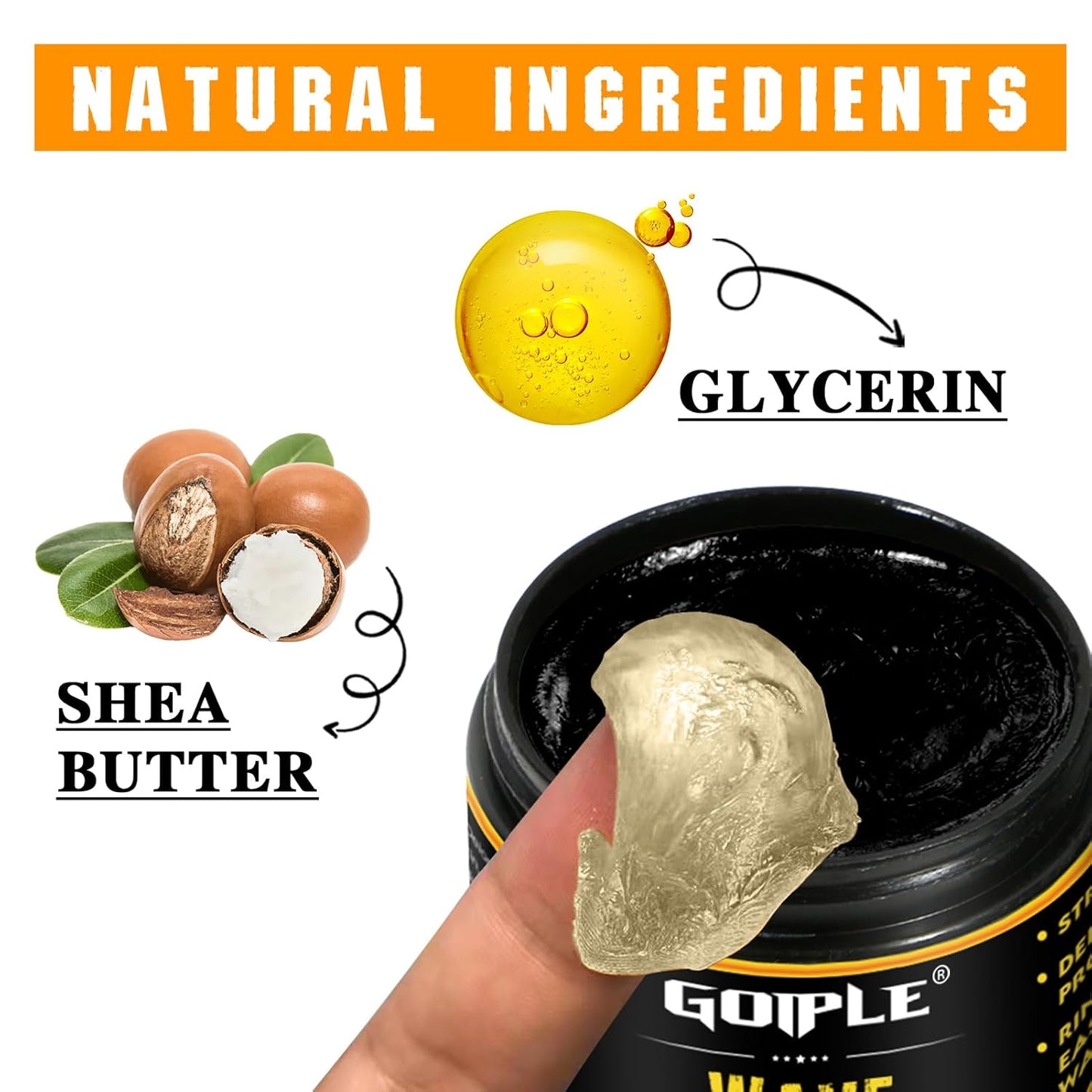 Natural Wave Pomade for Men Strong Hold, Easy Wash 360 Wave Training Hair Cream, Waves Grease for Men Promotes Layered Waves, Moisture, Control and Silky Shine with Rosemary Oil for Hair Growt Set