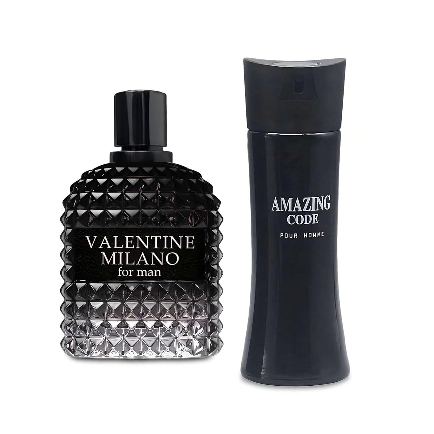 2PCS Valentine Milano/Amazing Code Eau De Toilette for Men-Fresh,Romantic Scent Perfume for Men 3.4 Fl Oz Each Mens Cologne For All Skin Daily Used