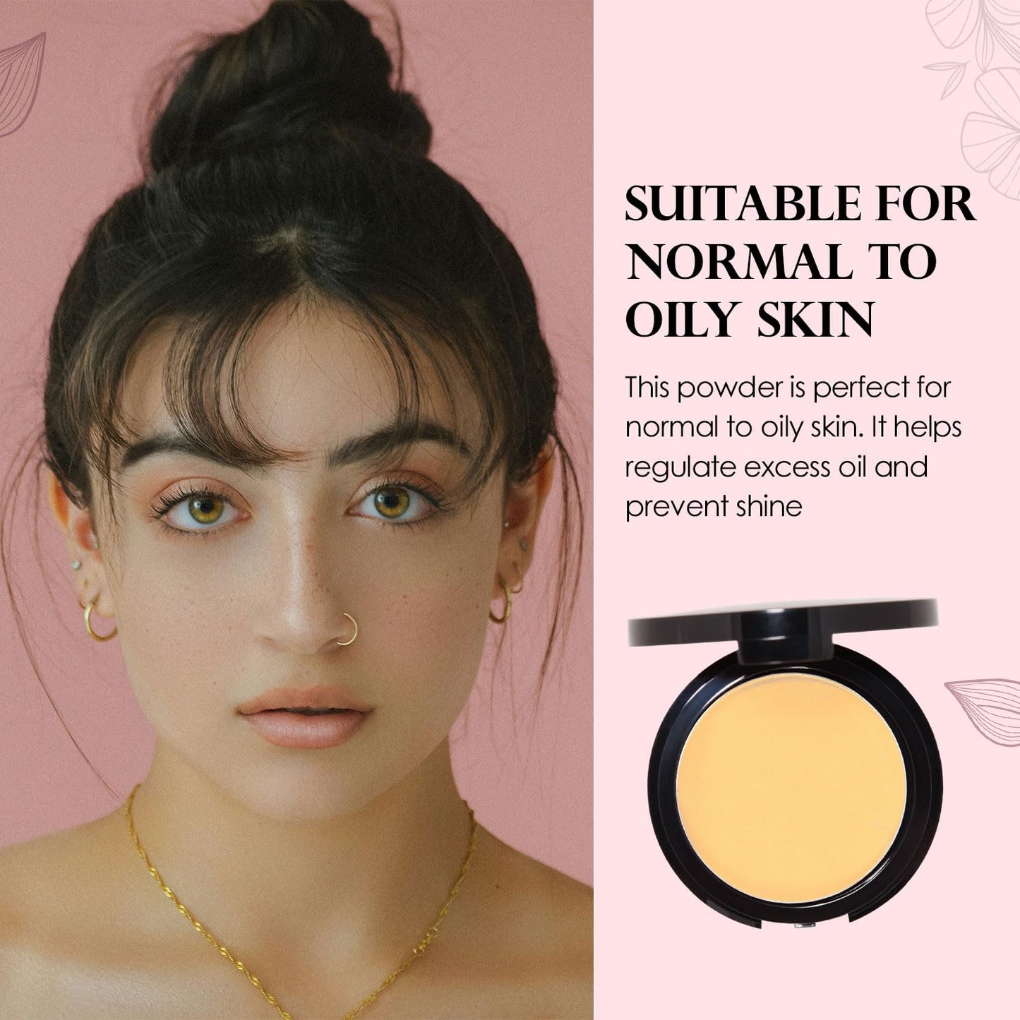 Vera Moore Matte Pressed Powder, Makeup Setting Compact Powder, Face Powder for Full Coverage with Flawless Finish, Shine, Matte Finish for All Skin Types (Café Au Lait, 12.5g)