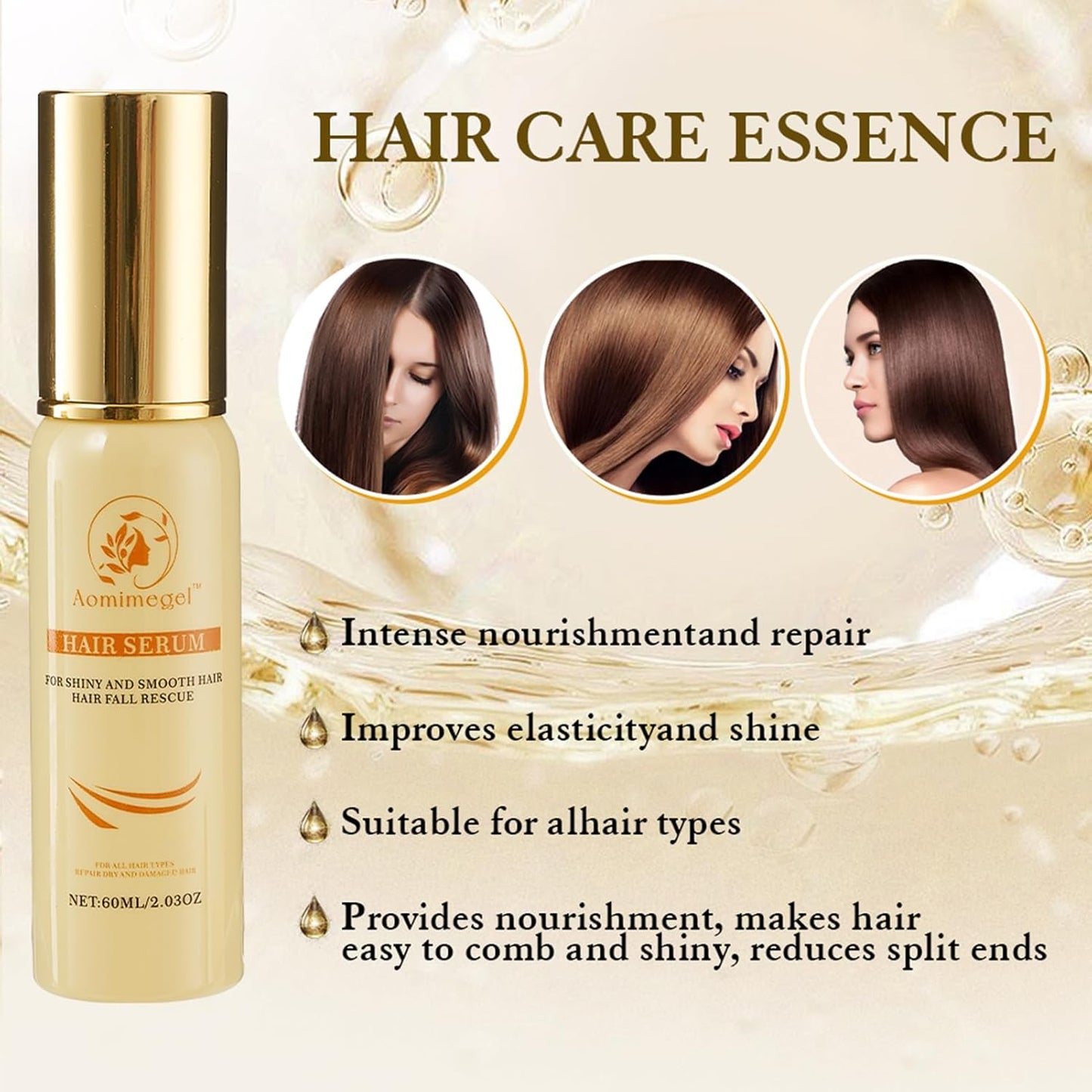 Argan Hair Oil Hair Serum Cold Pressed Weightless Argan Oil Hair Treatment for Dry Damaged Hair 2 floz