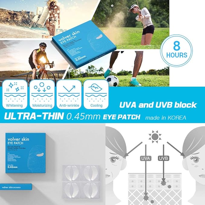 Volver skin Outdoor Eye Patches, Under Eye Mask, For Anti-Wrinkle Pads For Fine Lines and Wrinkles, UVA, UVB blocking function