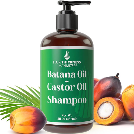 Batana Oil Shampoo for Hair Growth with Castor, Rosemary Oil to Strengthen, Cleanse & Moisturize Hair without Stripping Natural Oils. Color Safe Batana Shampoo and Conditioner For Women, Men