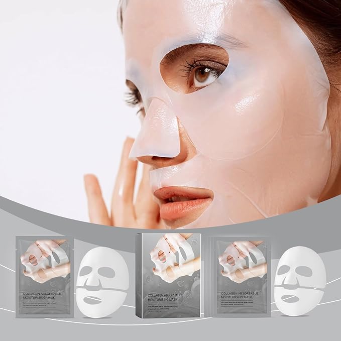 Deep Collagen Lifting Mask,Hydrating Overnight Collagen Face Mask,Facial Sheet Masks with Low Molecular Weight Collagen for Lasticity, Firming,And Moisturizing (1pc)