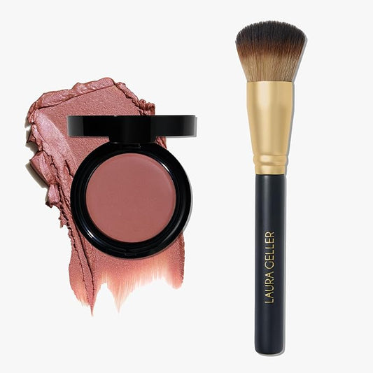 LAURA GELLER NEW YORK The Wonder Balm Starter Kit - The Wonder Balm & Brush - Rosy Refresh - Hydrating Weightless Beauty Balm for Face & Lips