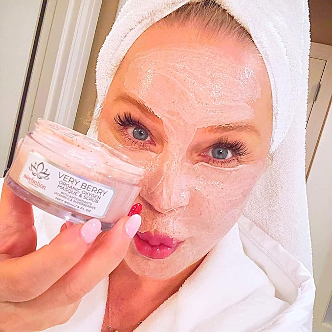 Sweetsation Therapy/Yunasence, Very Berry Oxygen Exfoliating Mask & Scrub w/Vitamin C, Enzymes & Superberries. Rejuvenating, Hydrating, Purifying.
