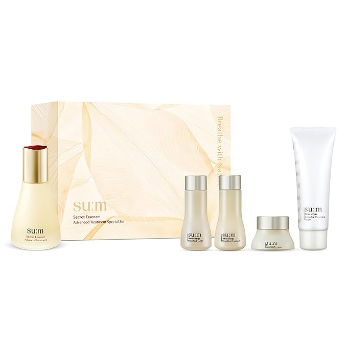SU:M Secret Essence Advanced Treatment Special Set (1.52 fl oz) (5-piece set) - Korean skin care, Skin Barrier Repair Hydrating Serum gift set, sets & kits