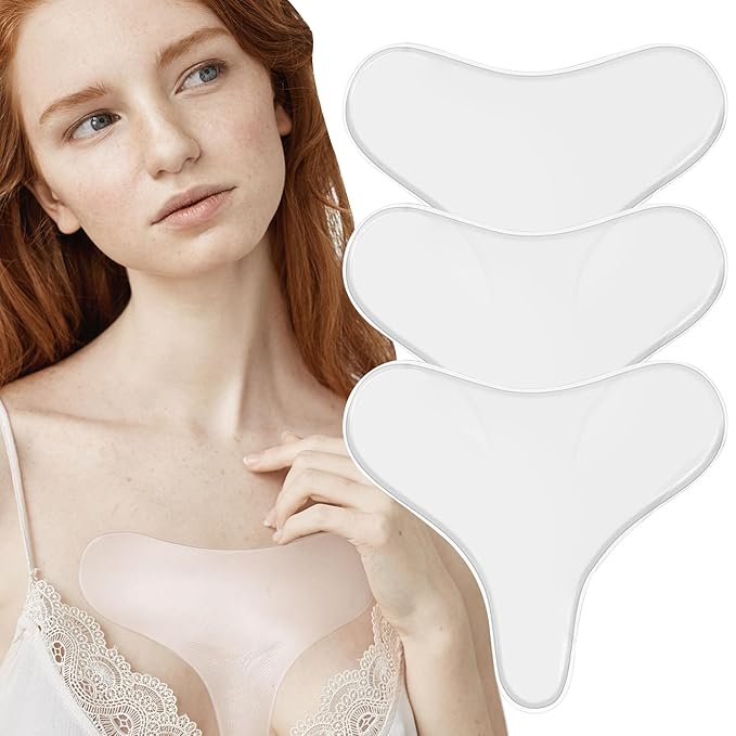 Reusable Wrinkle Patches 3 Pack - Silicone Fusion Treatment Forehead Patches for Brow Lift, Wrinkle Smoothers, Reduce Frown Lines & Face Lift (Chest)