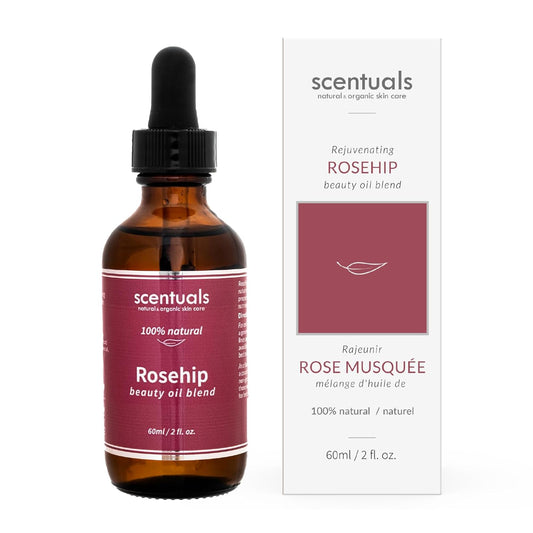 Rosehip Facial Oil Blend, Face Moisturizer with Pure Rosehip, Grapeseed Oil, Apricot Oil, Safflower Oil, Vitamin E for Deep Hydration, Protection and Versatile Anti Aging Skincare, 2 fl.oz | 60 ml
