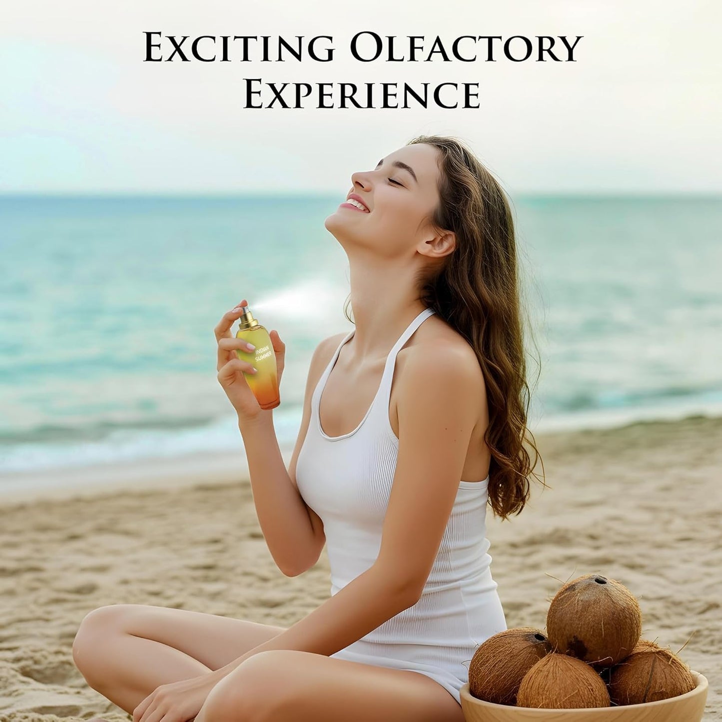 Indian Summer for Women 3.4 Fl Oz- Opening Scents of Mango, Nectarine & Orange - Sweet, Milky & Tropical Aromas of Coconut Blend - Base Notes of Sandalwood & Musk - Natural & Paraben Free, Parfume