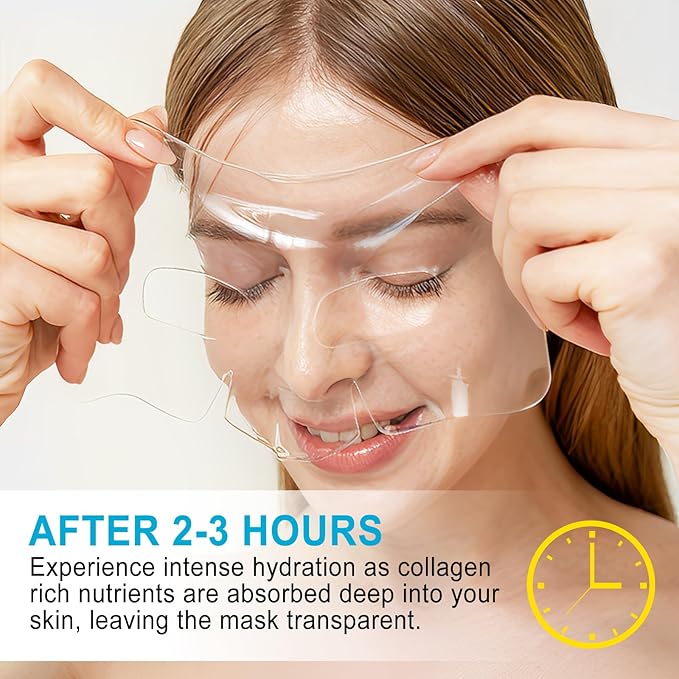 Collagen Real Deep Mask, Collagen Face Mask, Collagen Mask for Women with Hyaluronic Acid, Hydrating Face Masks Skincare, Firming Anti Wrinkle Aging Lifting Mask, Enhance Skin Vitality Deep Repair