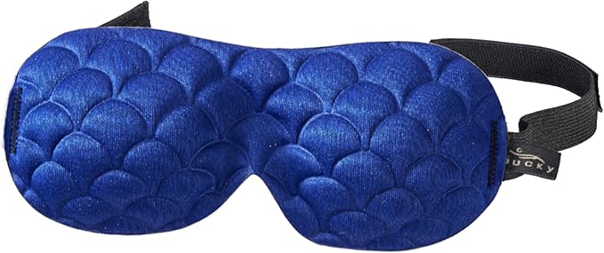 Bucky Ultralight Comfortable Contoured Travel and Sleep Eye Mask, Navy Scallop, One Size