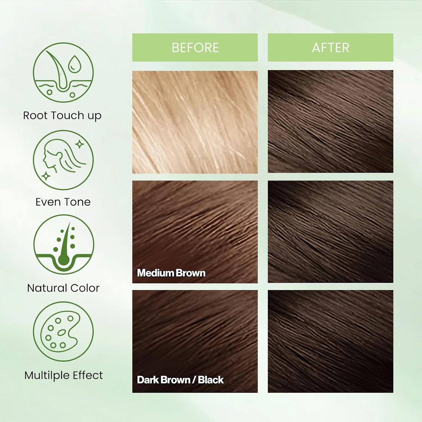 Dark Brown Hair Dye Shampoo 3 in 1, Instant Natural Hair Color Shampoo for Women Men 100% Gray Hair Coverage Champu Para Canas Mujer, Lasting 3-4 Weeks & Easy to Use & All Hair Types, 500ml