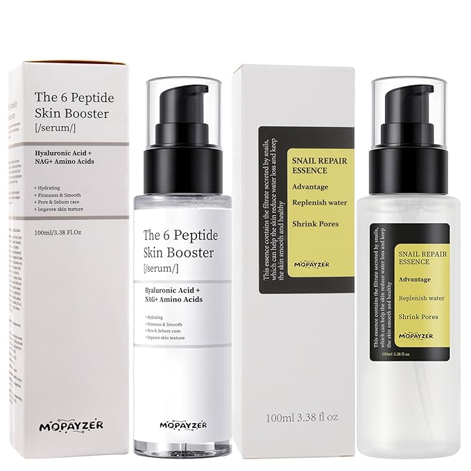 Snail Mucin 96% Peptide Booster Set, Snail Mucin Skin Booster Collagen Serum for Women Repairs Fine Lines & Wrinkles, Advanced Snail 96 Mucin Power Essence, Skin Care Gift Set for Hydrating & Soothing