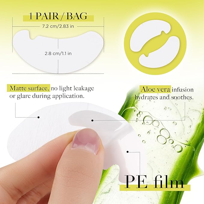 LASHVIEW 100 Pairs Under Eye Pads Eyelash Extension 100% Natural Hydrogel Patch Lash Gel Pad for Extensions supplies Beauty Eyelash Extension Tools