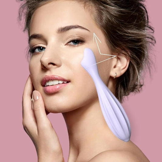 Silicone Facial Massage Roller, Face Massager Skin Lifting Tool Shapes Face Curves, Body Face Roller for Wrinkles and Skin Lifting Reduces Tiredness Promote Circulation for Women (Purple)