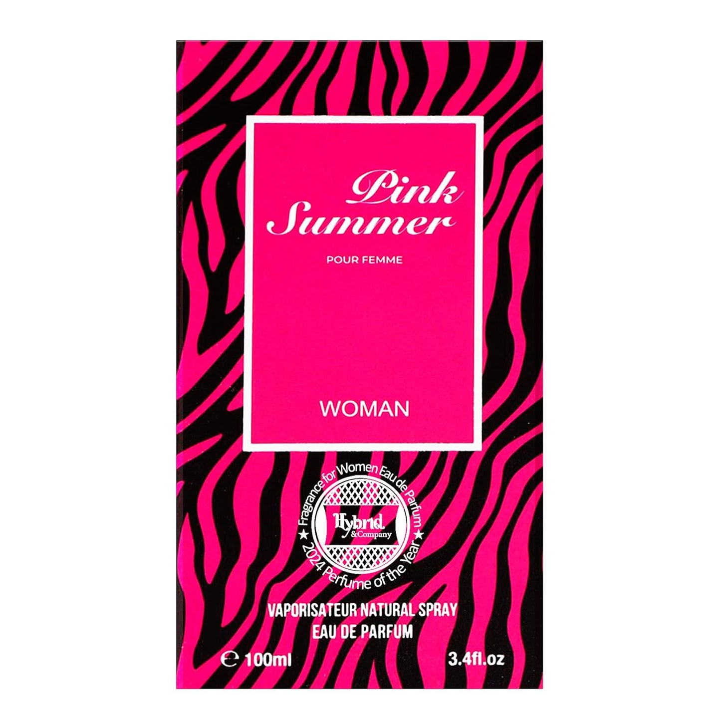 Hybrid & Company Women Pink Summer Pour Femme Eau De Parfum Vaporisateur Natural Spray 3.4 Fl Oz