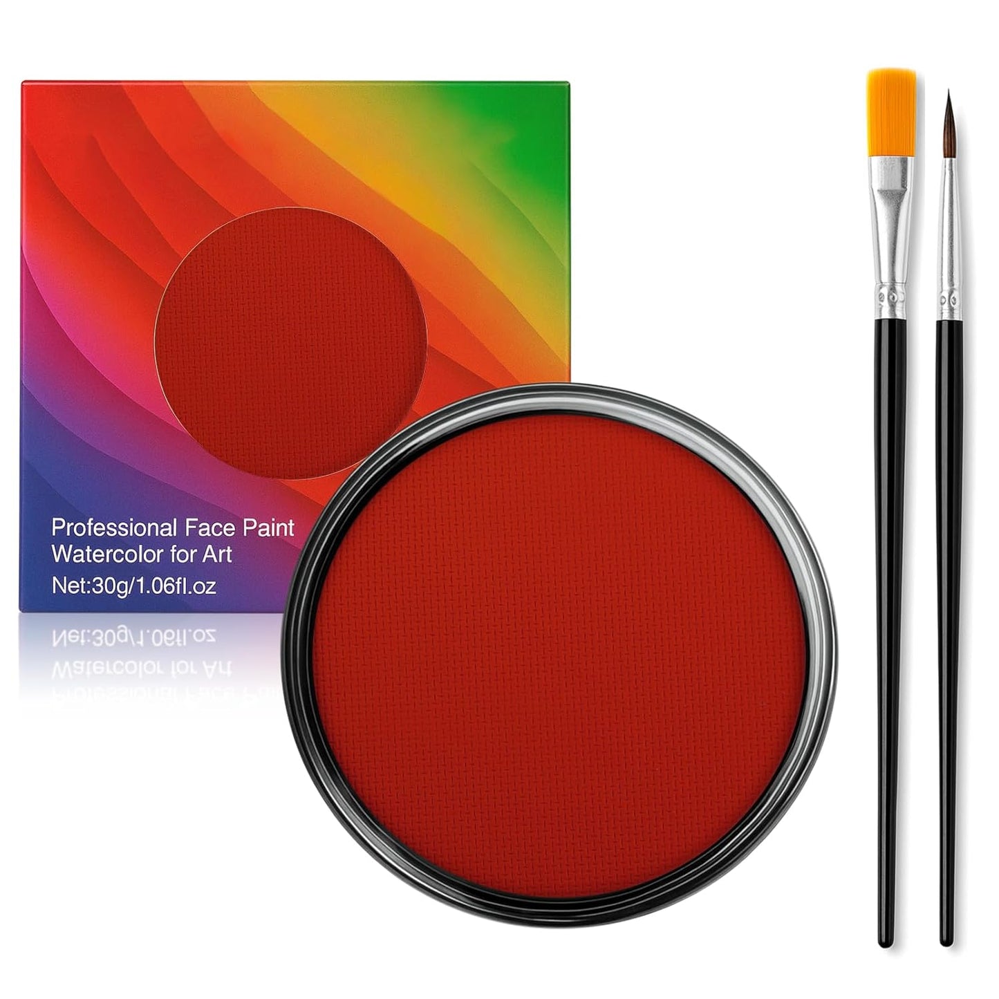 Face Body Paint Kit for Kids & Adults, Non-Toxic Water-Based Professional Face Painting Palette with Brushes for Halloween Clown Goth Vampire SFX Makeup, Art Stage Cosplay Parties, Red