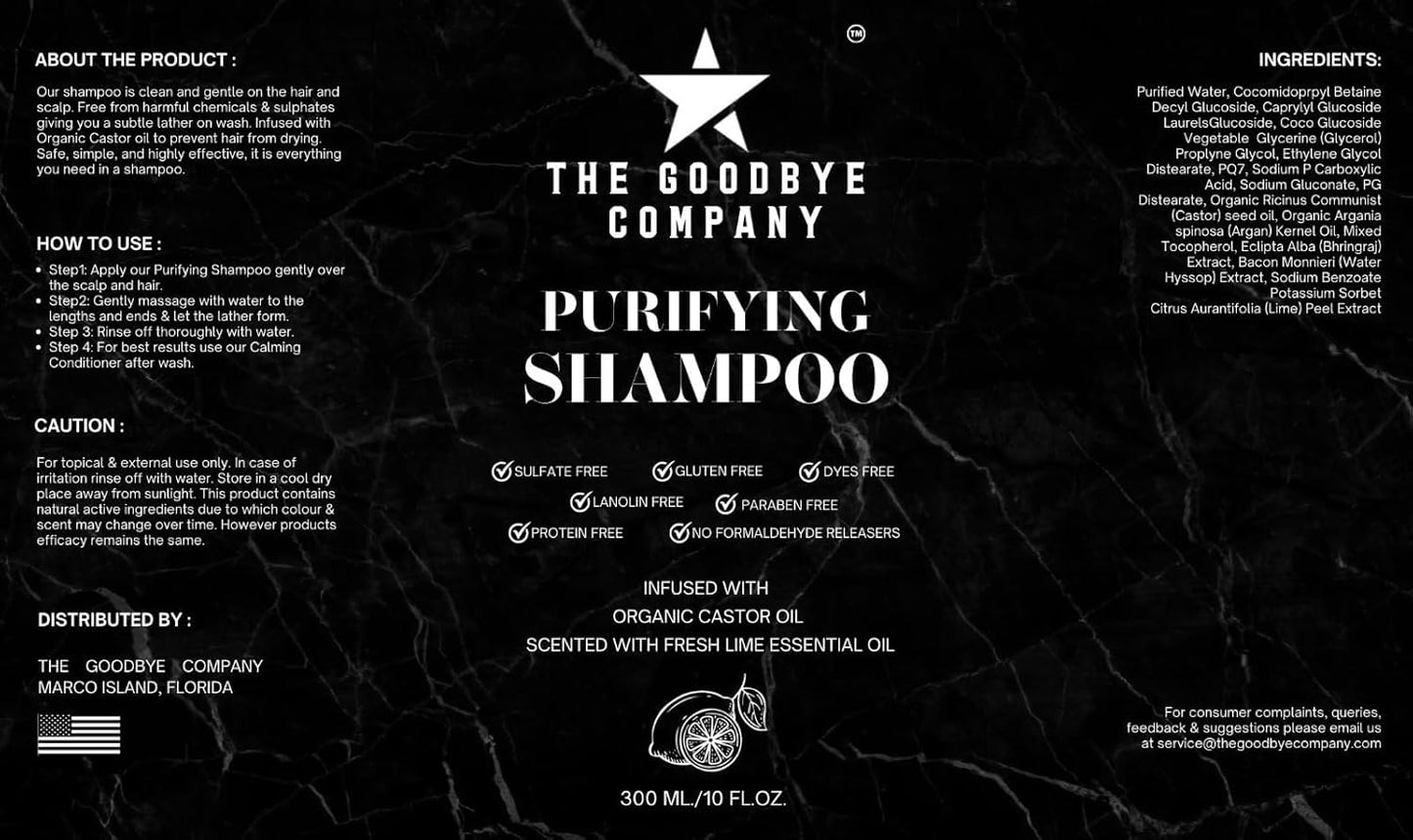 Castor Oil Shampoo and Conditioner Set - Made in USA, 10 oz Bottles