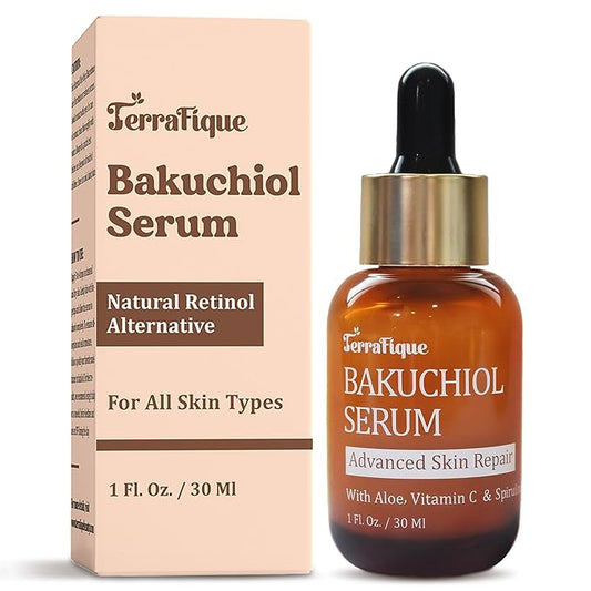 Bakuchiol Retinol Serum for Face - Retinol Alternative - Hydrating and Moisturizing - Anti Aging - Also Contains Aloe, Witch Hazel, Centella, Spirulina - 1 Fl. Oz. - Pack of 1