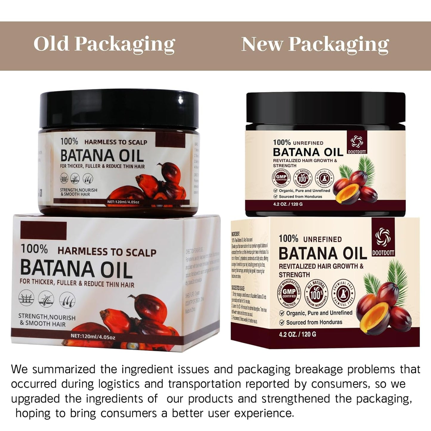 Batana Oil for Hair Growth, Botana Oil from Honduras, 100 Percent Pure Batana Paste Hair Mask Organic Raw, Miracle Hair Loss, Repairs Damaged Hair, Leaves Hair Smoother 120g