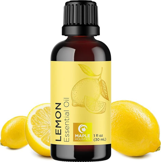 Pure Lemon Essential Oil - Invigorating Lemon Oil for Diffuser Aromatherapy Cleaning & Beauty DIYs for Hair Skin & Nails - Premium Grade Vegan Non-GMO in Glass Bottle for Aromatherapy & Wellness