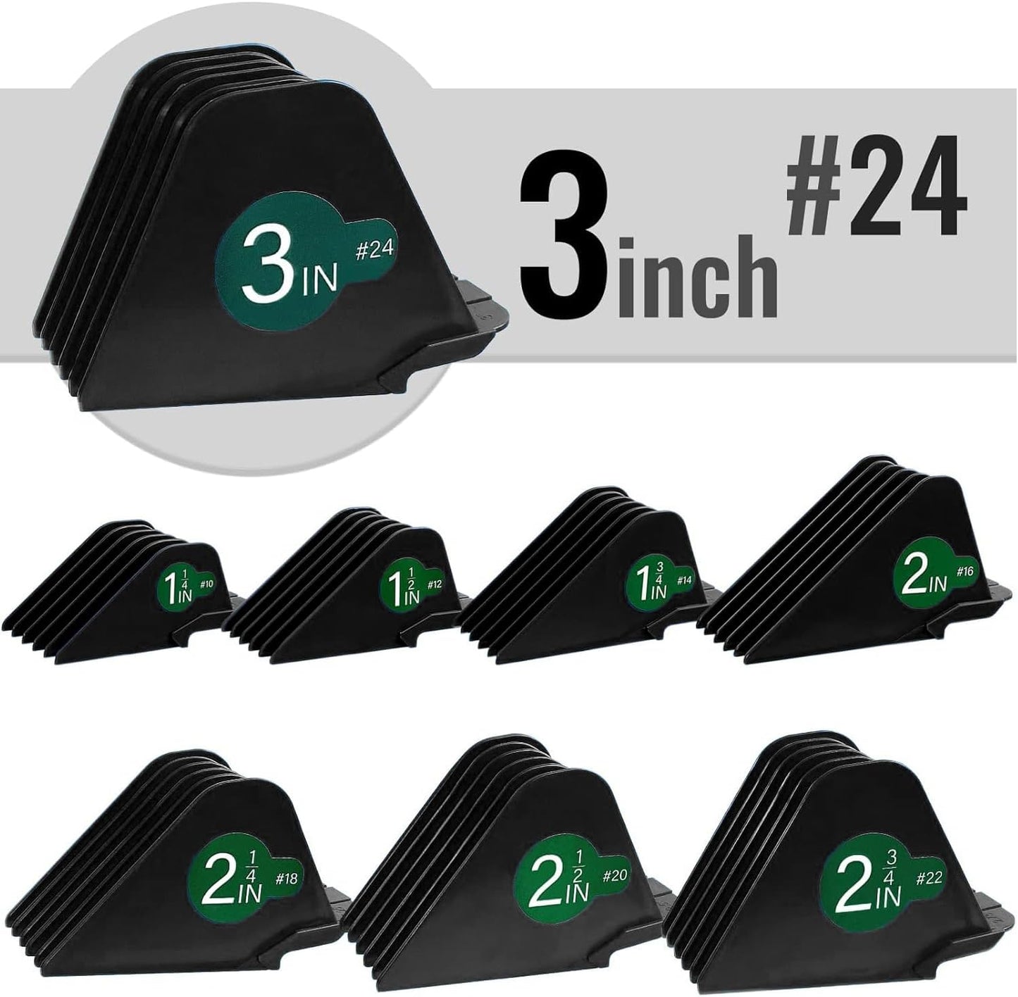 3 Inch Clipper Guards, Hair Clipper Guide Combs Premium for Wahl Clippers Mega Cutting Guides/Combs with 8 Cutting Lengths from 1.25-3 Inch (Black, 8pcs from 1.25-3 Inch)