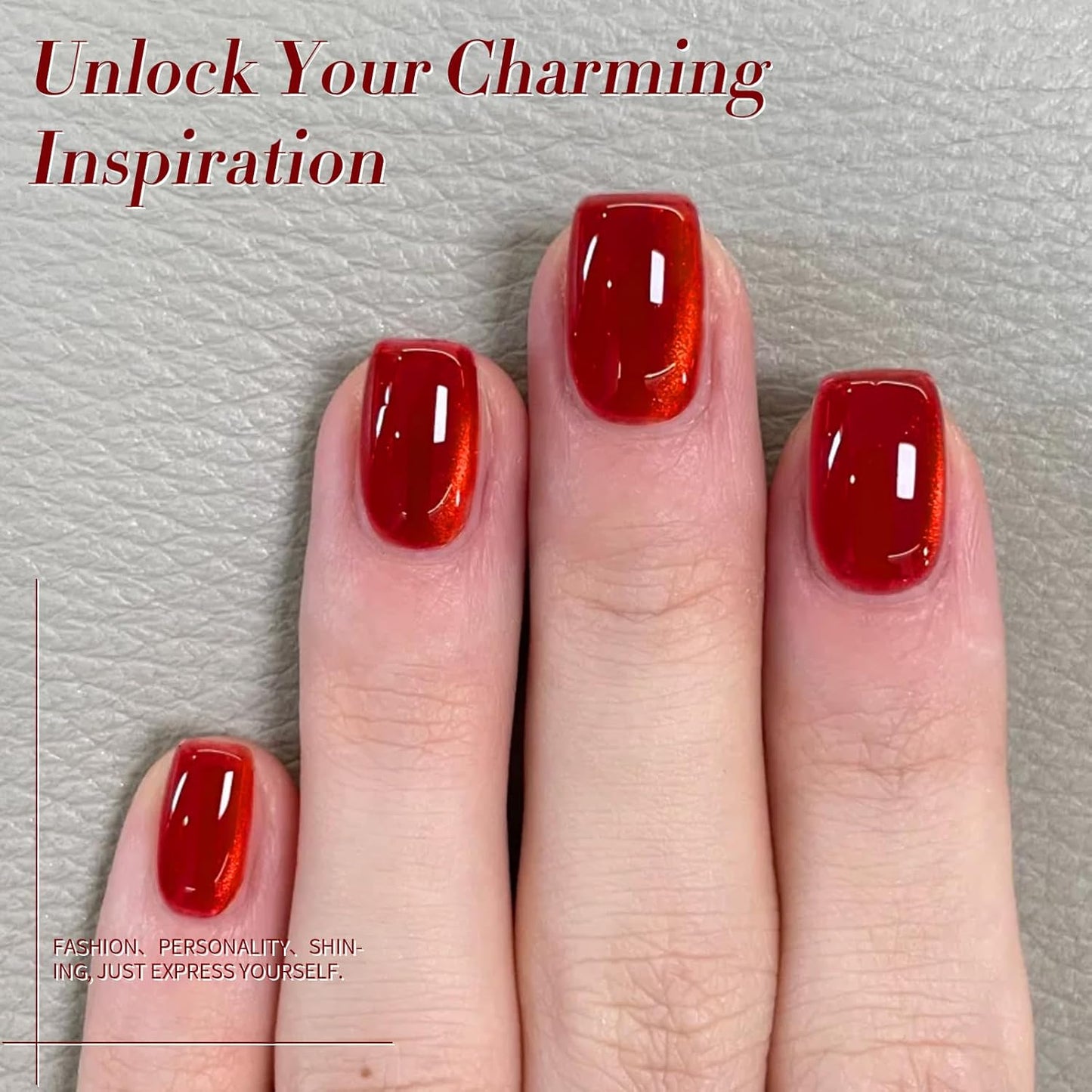 Born Pretty Cat Magnetic Eye Gel Nail Polish,Red Jelly Glass Magnetic Gel Polish, Artisan Glitter Soak Off Nail Art Salon Manicure Home Gift 15ml