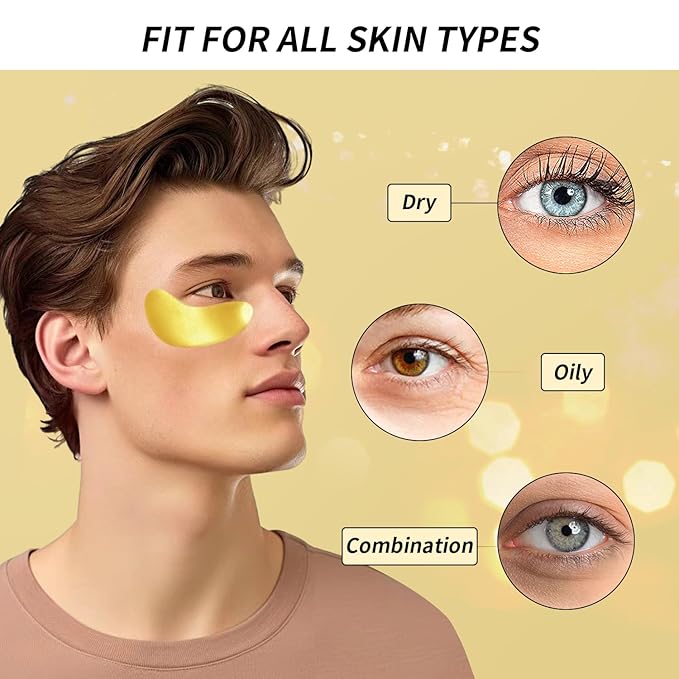 Under Eye Patches - 24 Pairs Gold Under Eye Mask for Puffy Eyes, Dark Circles, Eye Bags, Wrinkles, Collagen Eye Gels with Rejuvenating Treatment, Gifts for Women