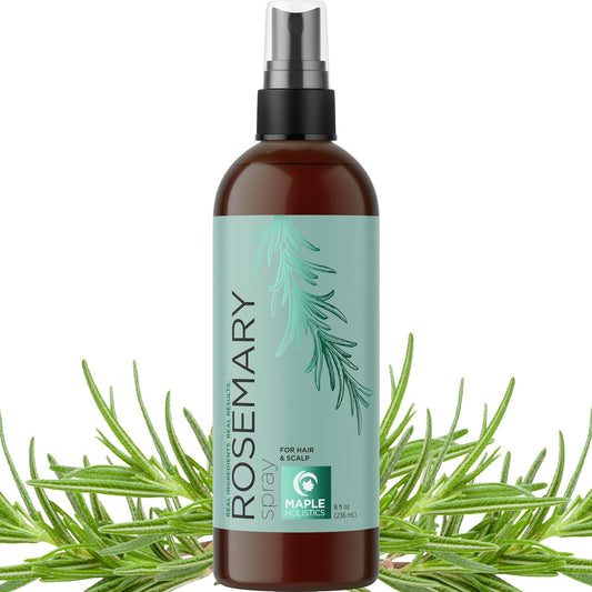 Rosemary Water Spray for Hair & Scalp - Biotin Rosemary Rice Water Spray with Nourishing B Vitamins Ginseng Extract and Peppermint Oil - Dry Hair & Scalp Treatment - Vegan & Cruelty-Free (8 Fl Oz)
