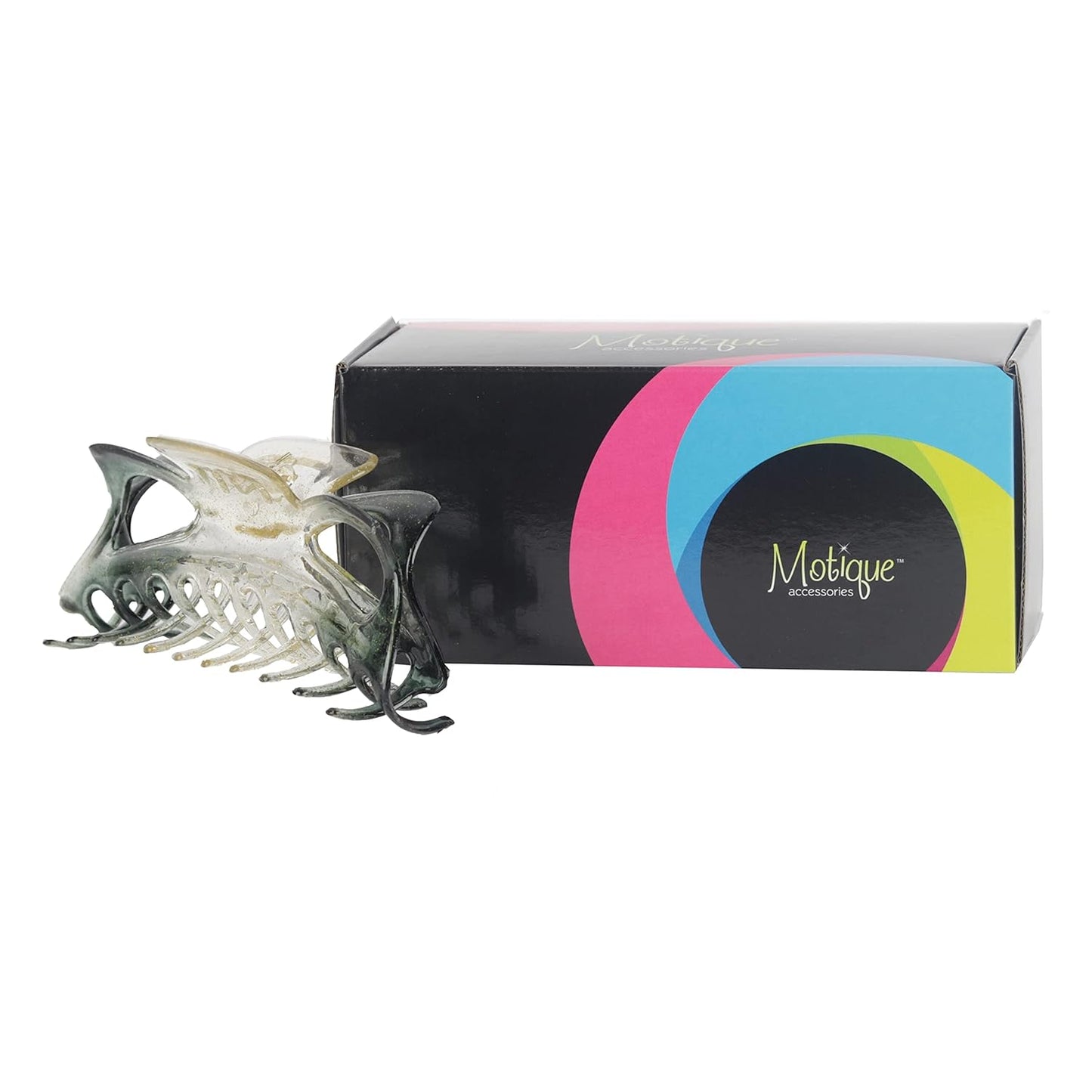 Women's Jumbo Jaw Clip Extra Large Marbelized Hair Claw (Glitter Grey)