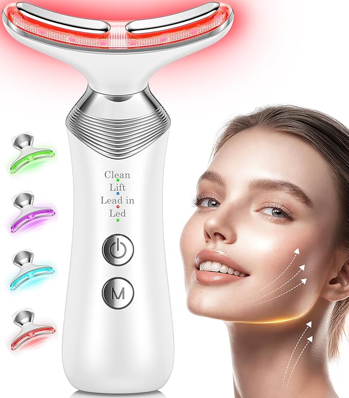 Facial Massager Red-Light-Therapy-for-Face, LED Light Therapy Device, Face Tool for Skin Care