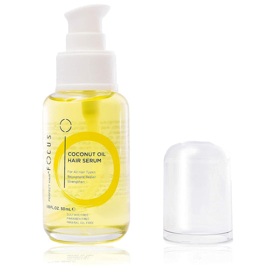 Perfect Hair Coconut Oil Hair Serum - Natural Hair Oil Infused with Raw Virgin Olive Oil, Sweet Almond and Keratin - Smoothing Hair Oil for Frizzy, Dry & Damaged Hair - 50ml (1 Pack)