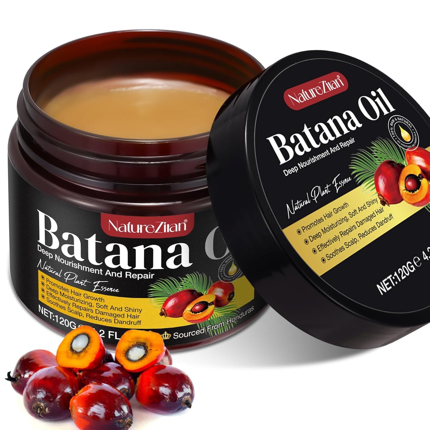 Batana Oil for Hair Growth - 100% Pure From Honduras - Dr. Sebi - Raw, Moisturizing for Scalp - Promotes Thickness for Men & Women