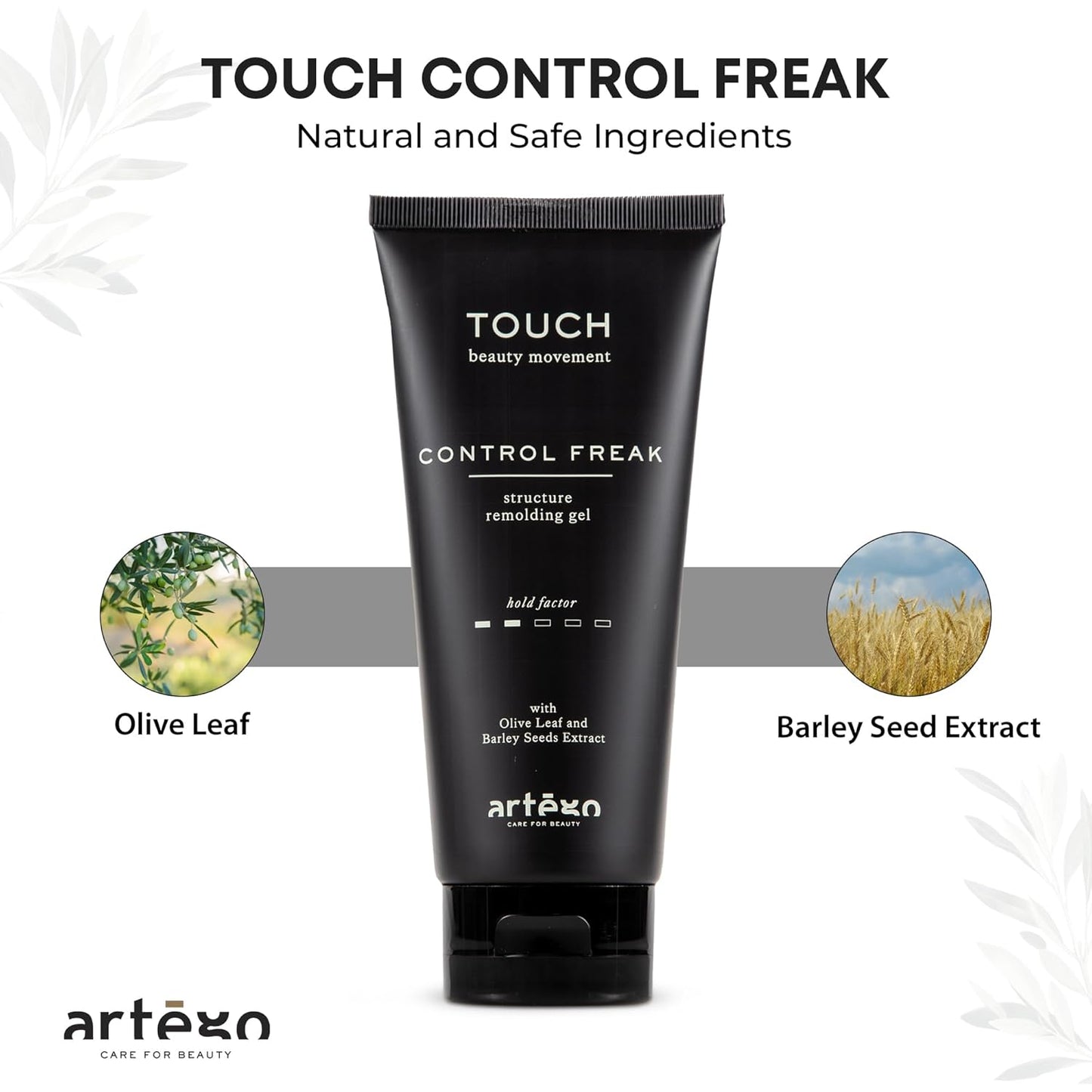 Artègo TOUCH Control Freak Styling Gel (6.7 oz) – Lightweight, Flexible Hold Hair Gel for Smooth, Frizz-Free Styles